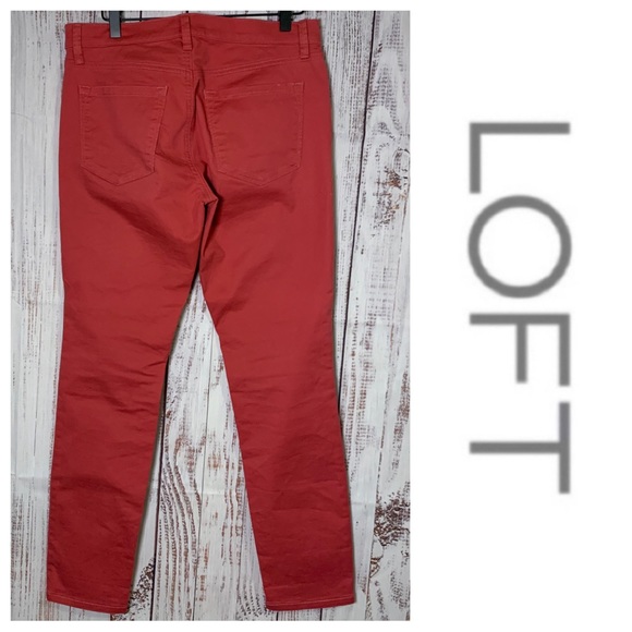 Raspberry Red “Modern Skinny” Jeans { Loft } - Picture 3 of 10